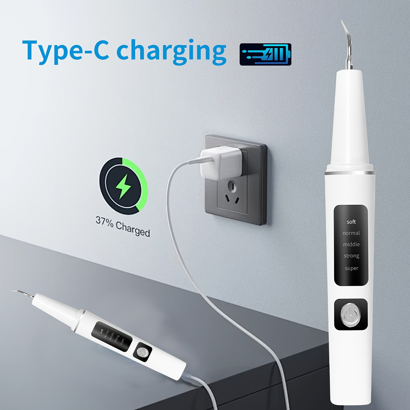 Electric Pet Teeth Cleaning Kit for Cats and Dogs USB Rechargeable – 5 Modes 4 Cleaning Heads Stain Tartar Remover
