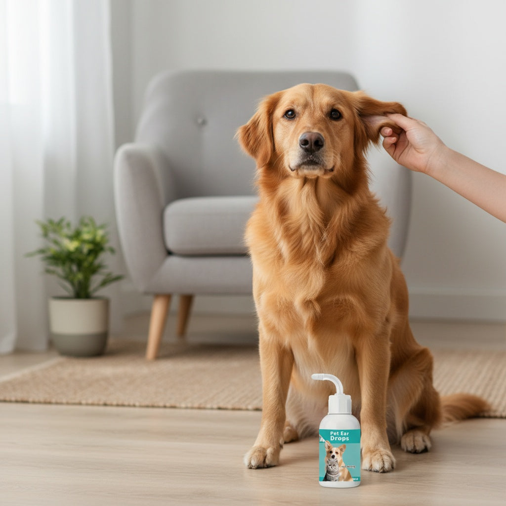 Dog & Cat Ear Cleansing Drops – Gentle Non-Irritating Formula for Ear Infections, Earwax Removal & Odor Control, 4oz Pet Ear Care Solution, 1/2/4 Pack