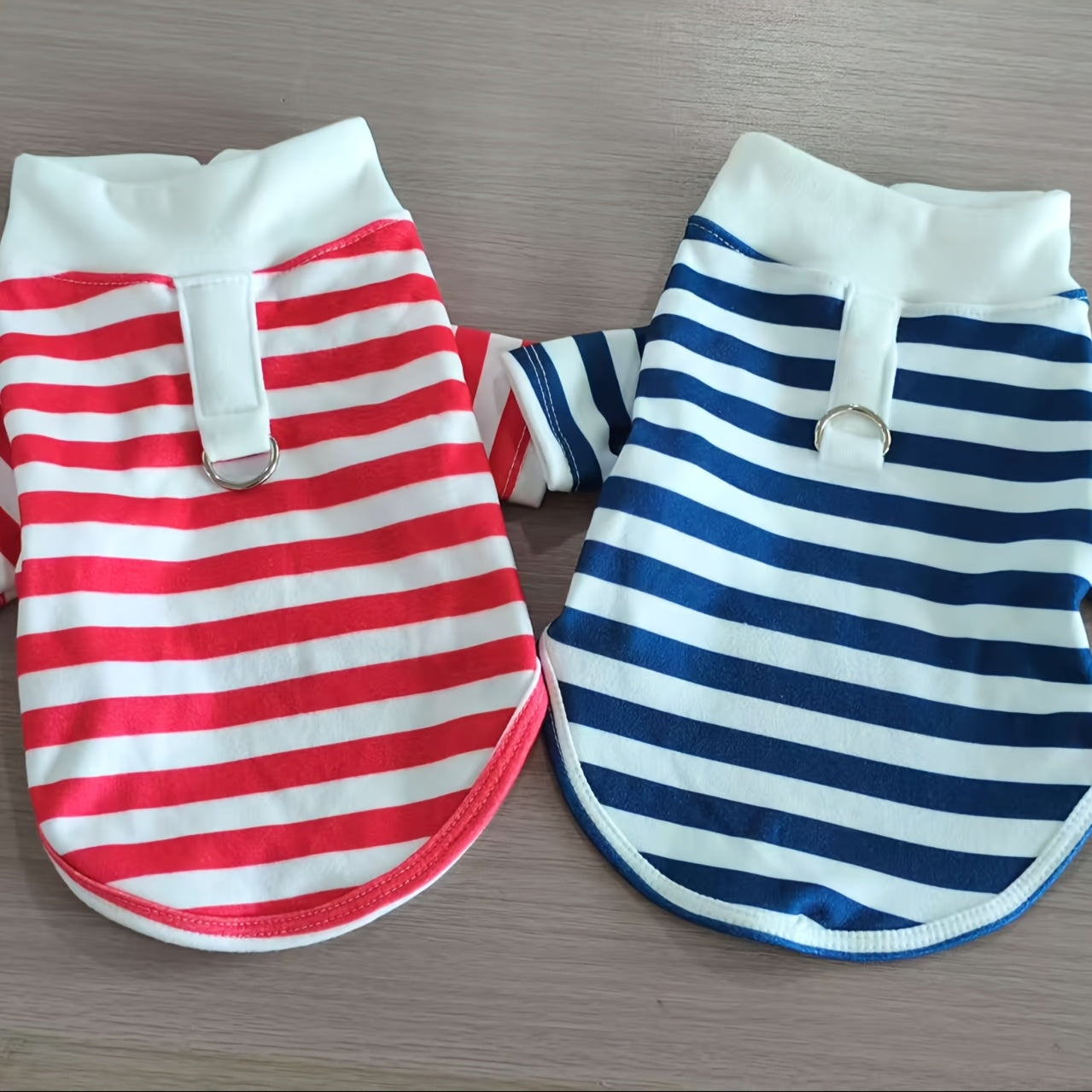 Dog Striped Navy Shirt Pullover – Classic Woven Pet Clothing for Dogs & Cats, All-Season Wear, Machine Washable, Fits Mini Toy Small Medium Large Breeds