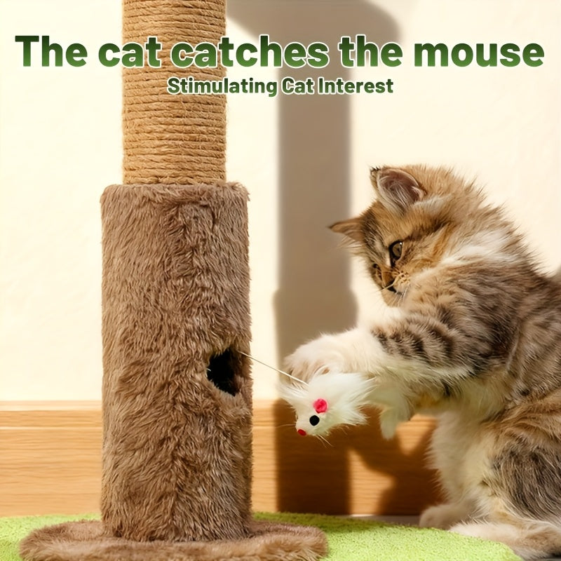 Cat Scratching Post 36.3in Tall Palm Tree Design - Natural Sisal Rope, Stable Weighted Base, Hanging Balls & 3D Leaf Top, Space-Saving Cat Scratcher for Indoor Cats Kittens Apartments