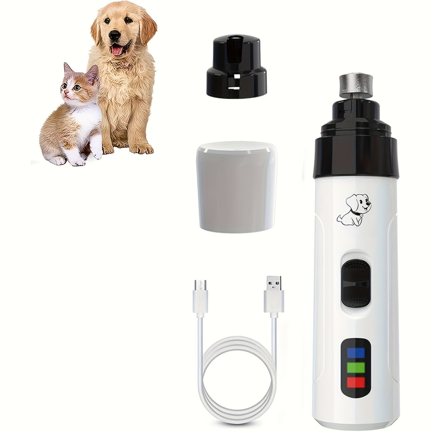 Electric Dog Nail Grinder Quiet & Painless – Silent Pet Nail Trimmer for Dogs & Cats, Upgraded LED Screen Long Battery Life | Smooth Paws Grooming Tool