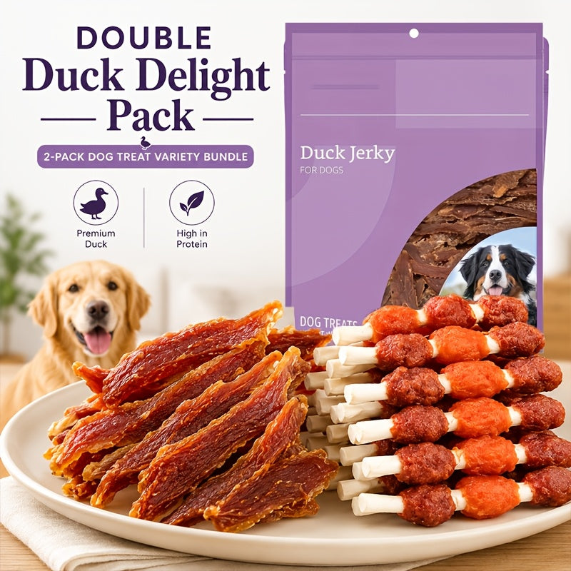 Rawhide-Free Kabob Dog Chews – Real Chicken, Beef, Duck & Liver Grilled Meat Treats, Long-Lasting High Protein Dog Chews for All Breeds, Beef Sausage / 3-in-1 / Double Duck