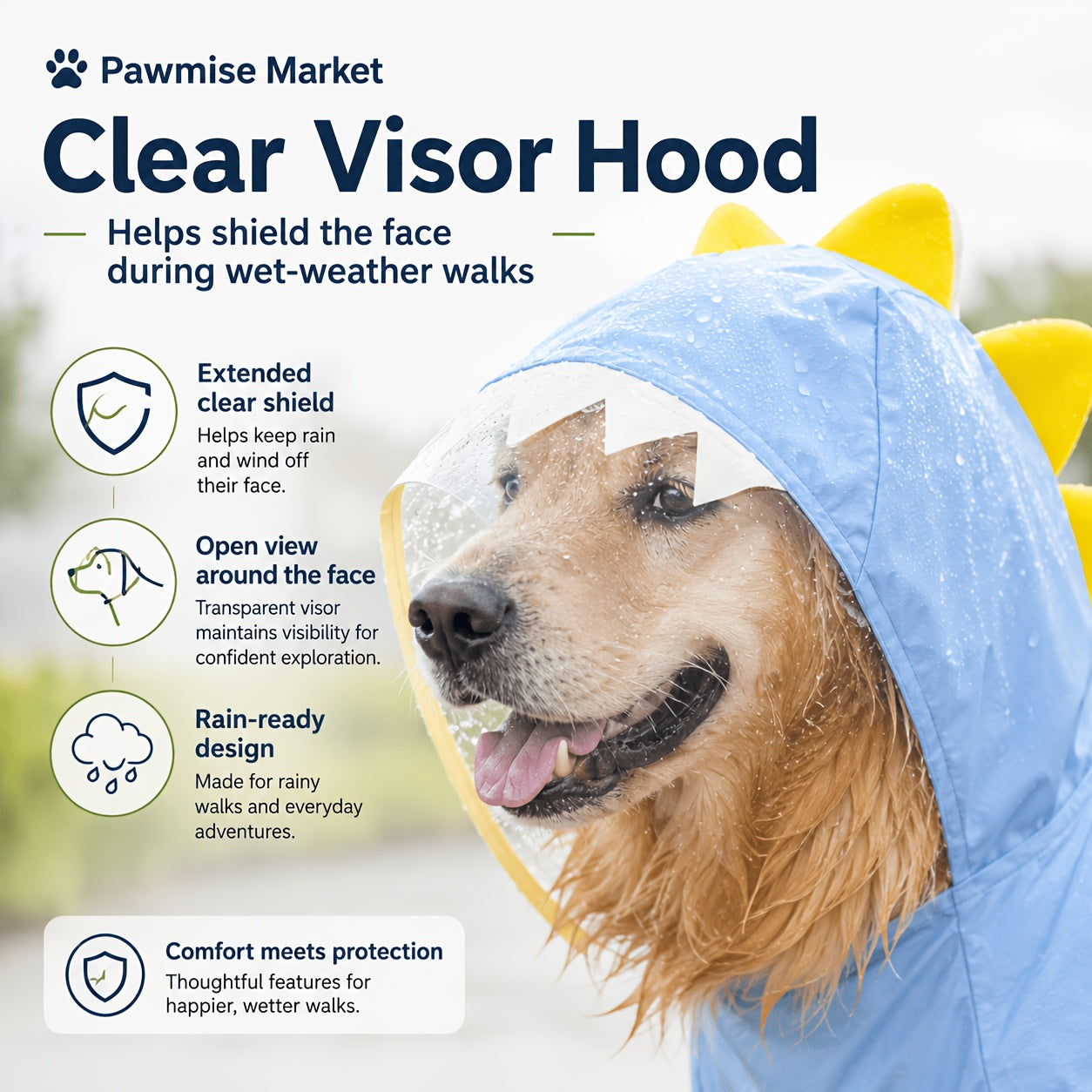Large Dog Raincoat Dinosaur Costume Full Body – Waterproof Rain Jacket with Hood & Tail for Golden Retriever Labrador, Funny Outdoor Pet Outfit 3XL-8XL