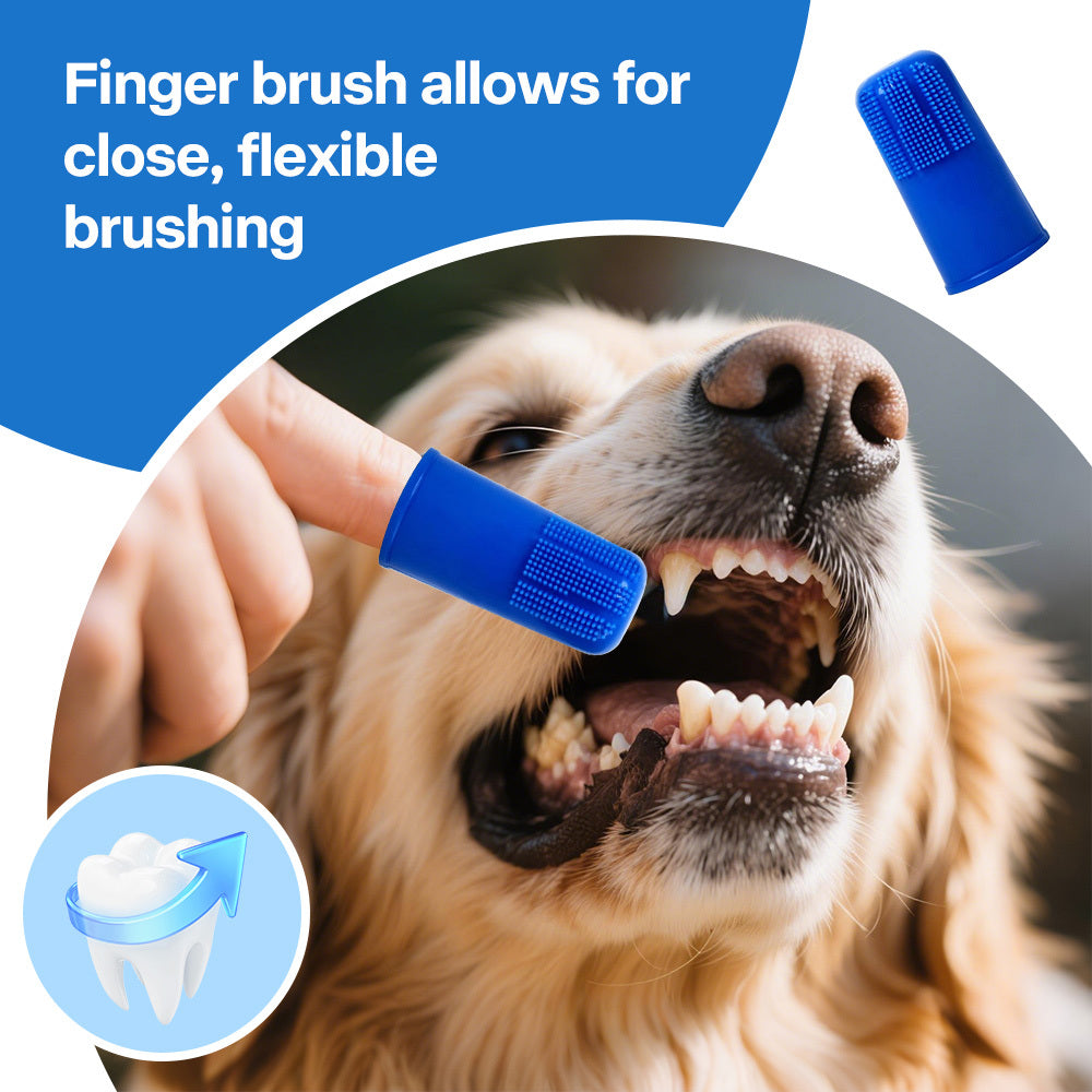 Dog Toothbrush & Finger Brush Kit with Peanut Butter Toothpaste – Complete Pet Dental Care Set for Dogs, Removes Tartar & Freshens Breath, Vanilla & Ginger Flavor