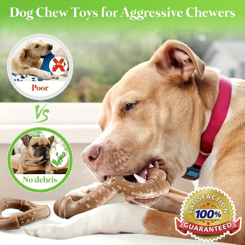 3-Pack Bacon Scented Nylon Chew Bone Set for Large Dogs – Indestructible Dog Toys for Aggressive Chewers 15-60 lbs, Durable Bone Shape Dog Chew Toy Bundle