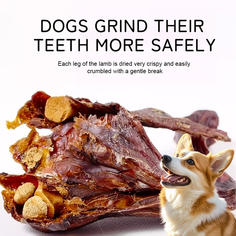 Dried Lamb Leg for Dogs Whole Bone Long Lasting Natural Chew High-Protein Single Ingredient Dog Treat Gift 100g 3.5oz