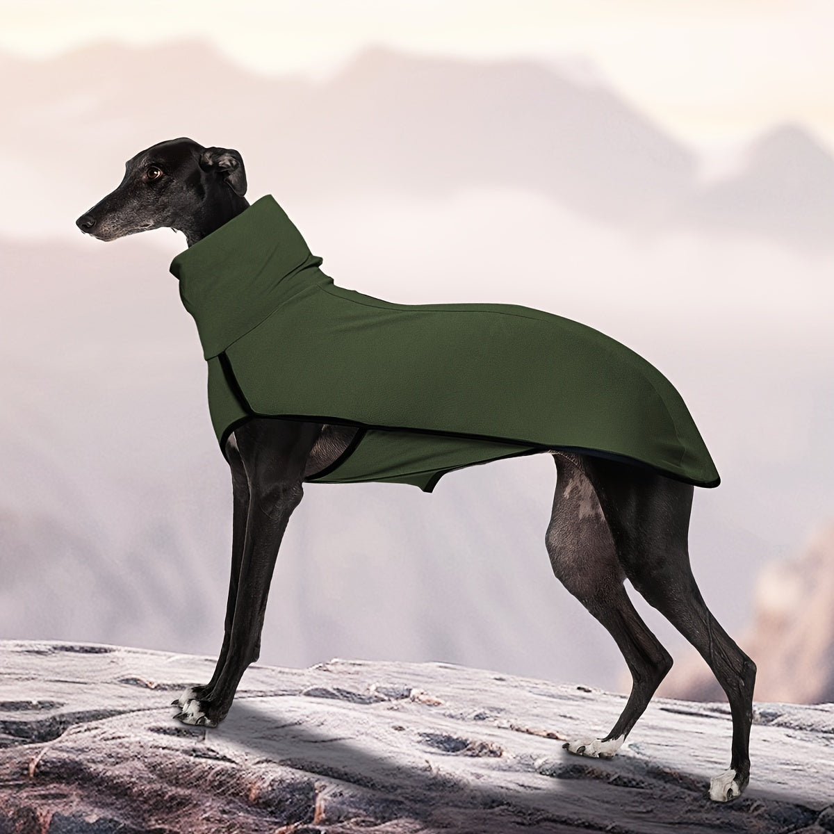 High Neck Dog Coat – Warm Solid Color Woven Polyester Pullover for Small Medium Large Dogs, Machine Washable All-Season Fall Winter Pet Clothing, XL to 4XL