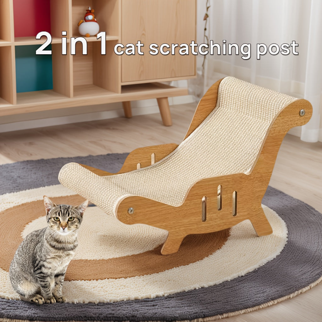 Large Sisal Cat Scratcher Lounge Pad for Indoor Cats – Durable Upgraded Cat Scratching Board, Protects Furniture, Available as Single or Combo Set with Leash & Collar