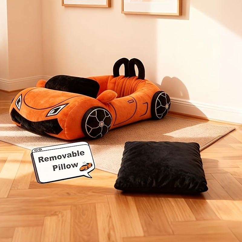 Cute Funny Cat Bed – Soft Pet Bed for Cats Kittens & Small Dogs, Cozy Puppy Bed Modern Style, Washable Indoor Pet Sleeping Bed