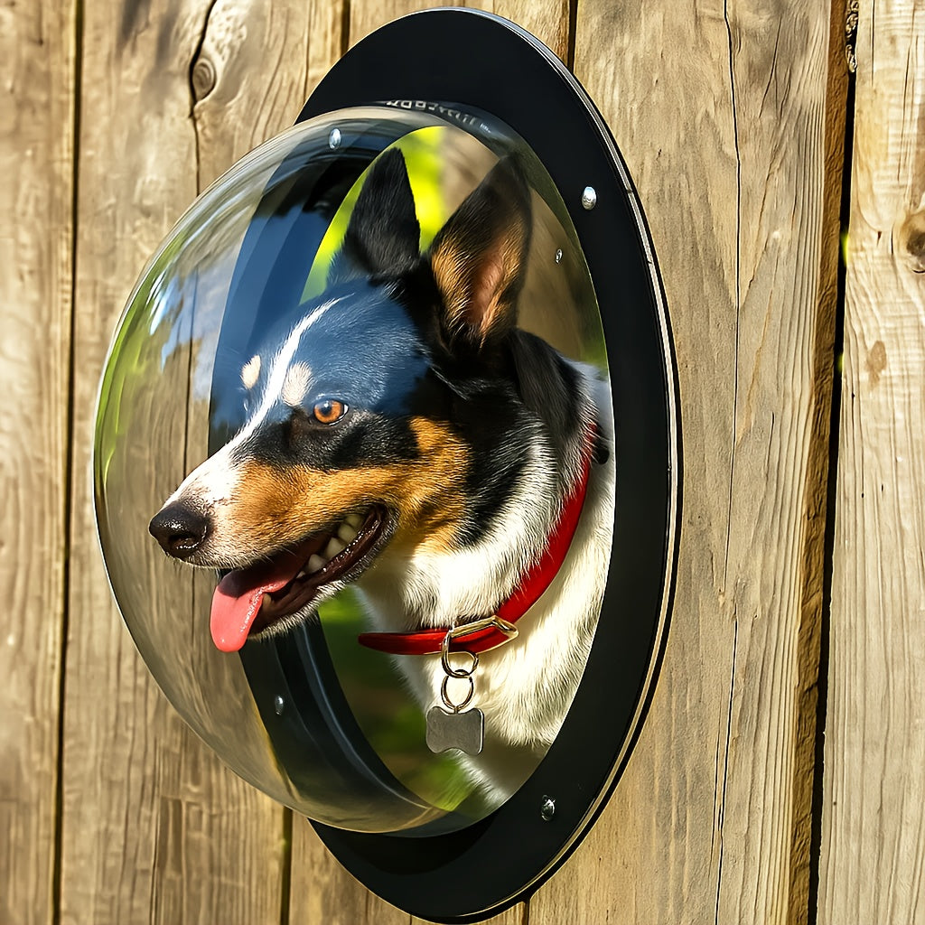 Acrylic Dome Dog Fence Window – Clear Pet View Window for Yard Fence, Lets Dogs See Outside, Durable Plastic Dog Window for Wood & Chain Link Fences, Indoor & Outdoor