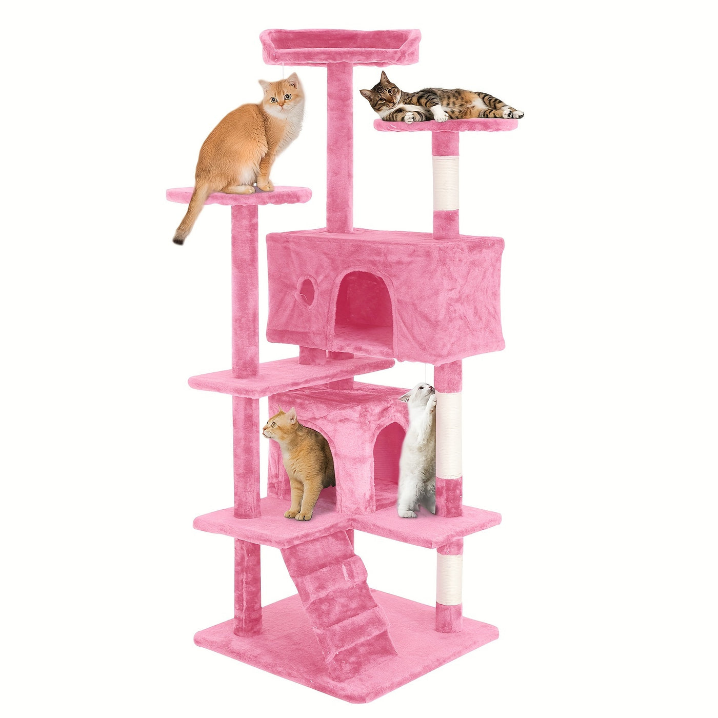 Multi-Level Cat Tree Tower with Scratching Post & Cat House - Indoor Cat Activity Center 22/54/60/70 Inch, Cat Climbing Tower for Kittens & Adult Cats, Easy Assembly