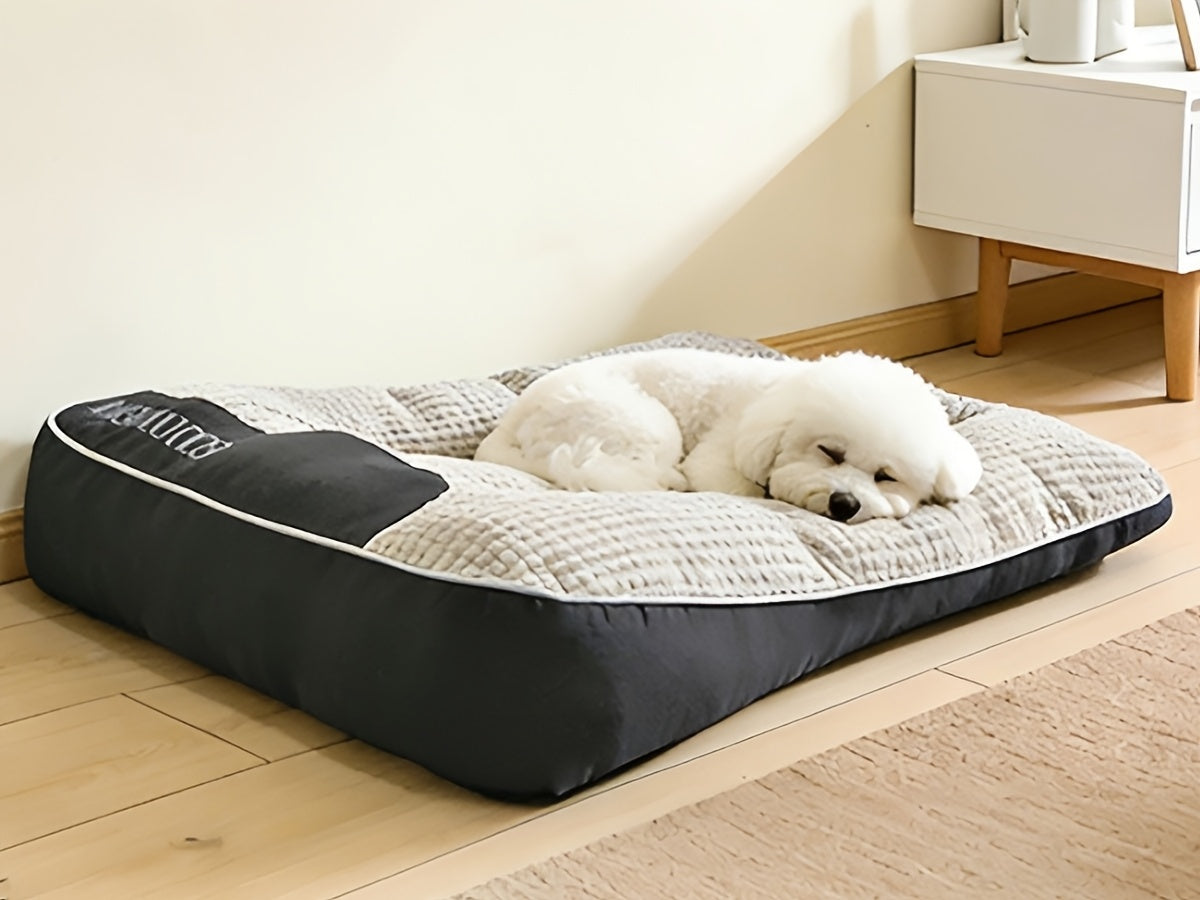 Extra Thick Non-Slip Dog Bed Mat Sofa for Medium Large Dogs & Cats - Plaid All-Season Stuffed Pet Sofa Bed Soft Polyester Filling, XL 2XL 3XL, Includes Toy Balls, Perfect for Golden Retrievers