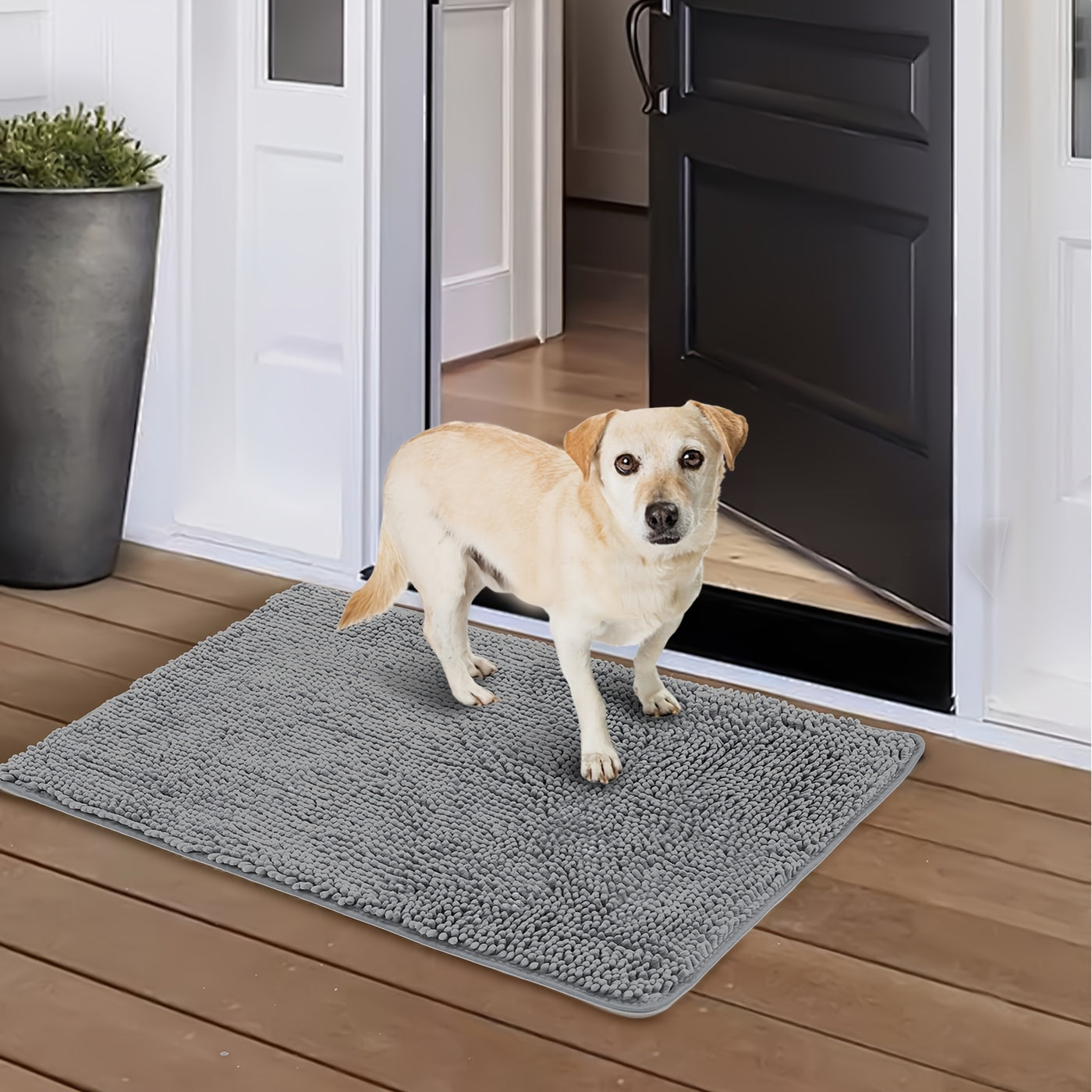 Dog Door Mat for Muddy Paws 2-Pack Absorbent Non-Slip Machine Washable Microfiber Mud Mat - Quick Dry Entry Rug for Dogs Indoor Floor 24x17 & 32x20 Inch