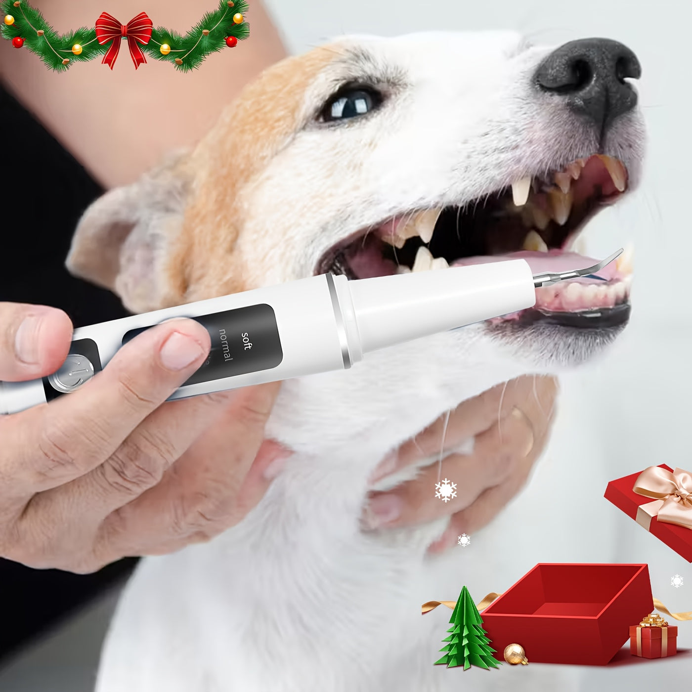 Electric Pet Teeth Cleaning Kit for Cats and Dogs USB Rechargeable – 5 Modes 4 Cleaning Heads Stain Tartar Remover
