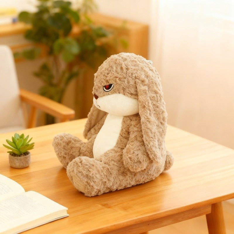 Plush Bunny Rabbit Stuffed Animal Pet Toy – Soft Huggable Devil Long-Ear Rabbit with Vivid Eyes for Cats & Dogs, Cute Cuddly Toy for Kittens & Puppies