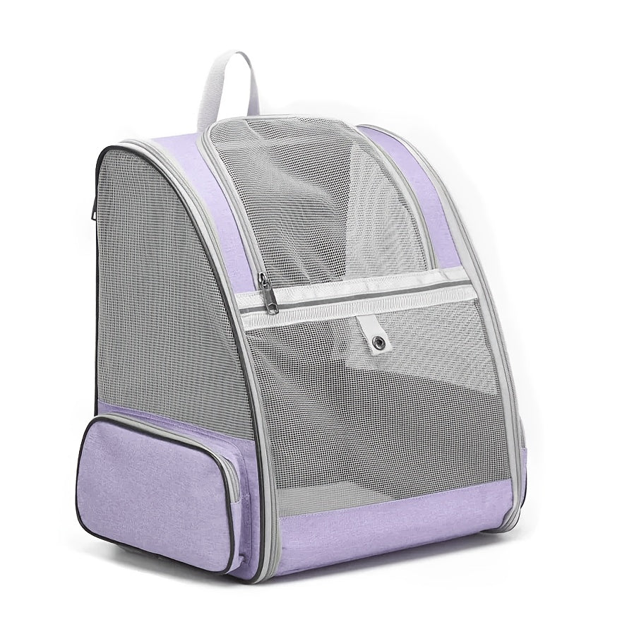 Cat Carrier Backpack – Ventilated Foldable Pet Backpack with Mesh Windows & Harness, Fits Cats up to 18lbs & Dogs up to 15lbs, Travel Hiking Car Airplane