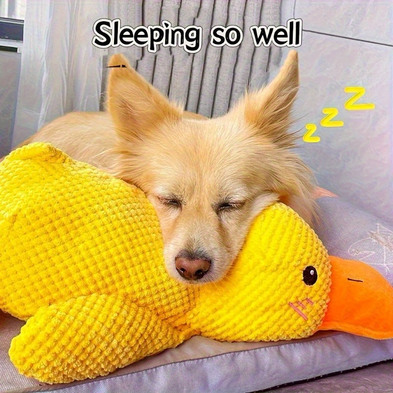 Large Squeaky Plush Duck Dog Toy – Bite-Resistant Soft Chew Toy for Puppies & Large Breed Dogs, Durable Stuffed Animal Teething Toy for Golden Retrievers, Corgis, Pomeranians & All Breeds