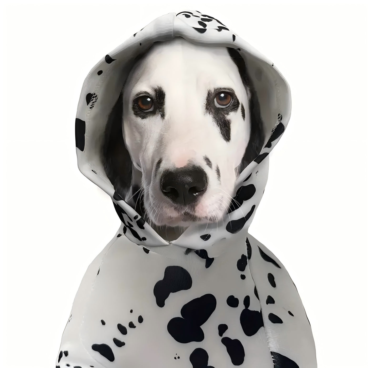 Dalmatian Print Dog Hoodie with Pocket – Soft Pullover Sweatshirt for Small Medium Large Dogs, Pet Halloween Costume Clothes Autumn Winter Outfit