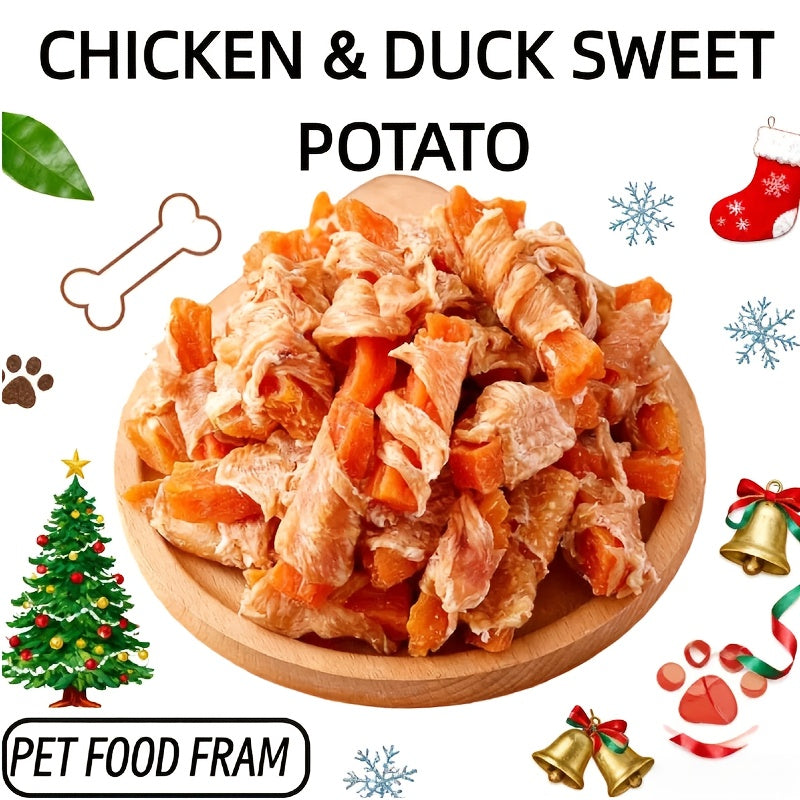 Sweet Potato Dog Treats Chicken Wrapped & Duck Wrapped Natural Training Reward Soft Chewy High-Protein Grain-Free Dog Snack 220g 7.76oz