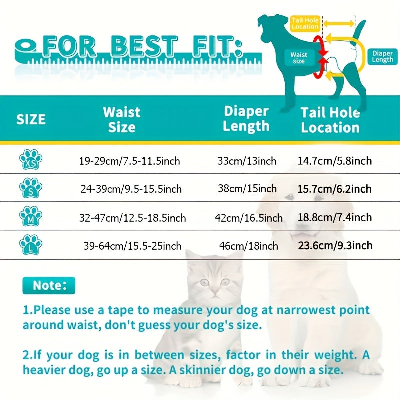 Washable Female Dog Diapers 3-Pack - Reusable Highly Absorbent Dog Period Panties, Flexible Fit, XS to L, for Heat Cycles, Incontinence & Puppy Training, 3 Patterns