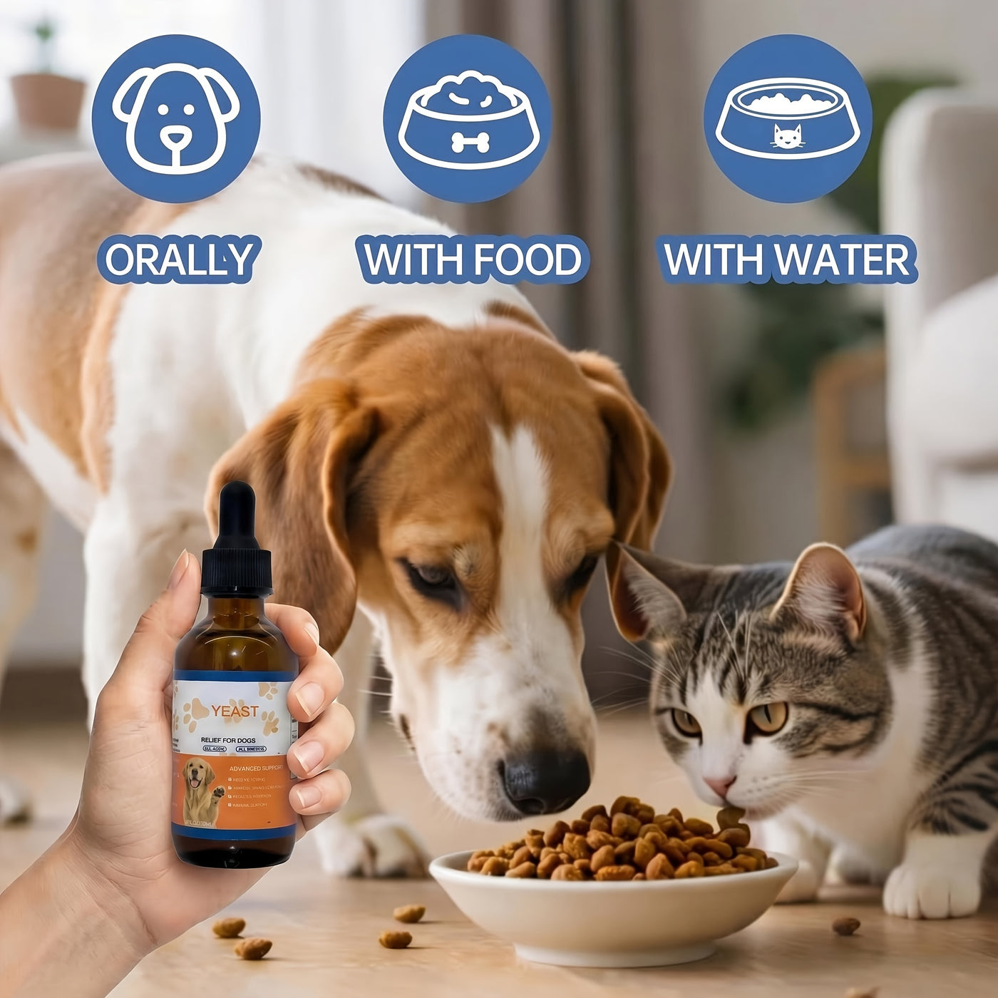 Yeast Health Drops for Dogs & Cats – Skin & Ear Care Supplement, Easy Absorption, Supports Clean Ears & Healthy Skin, All Breeds & Ages, 2.03oz (60ml)
