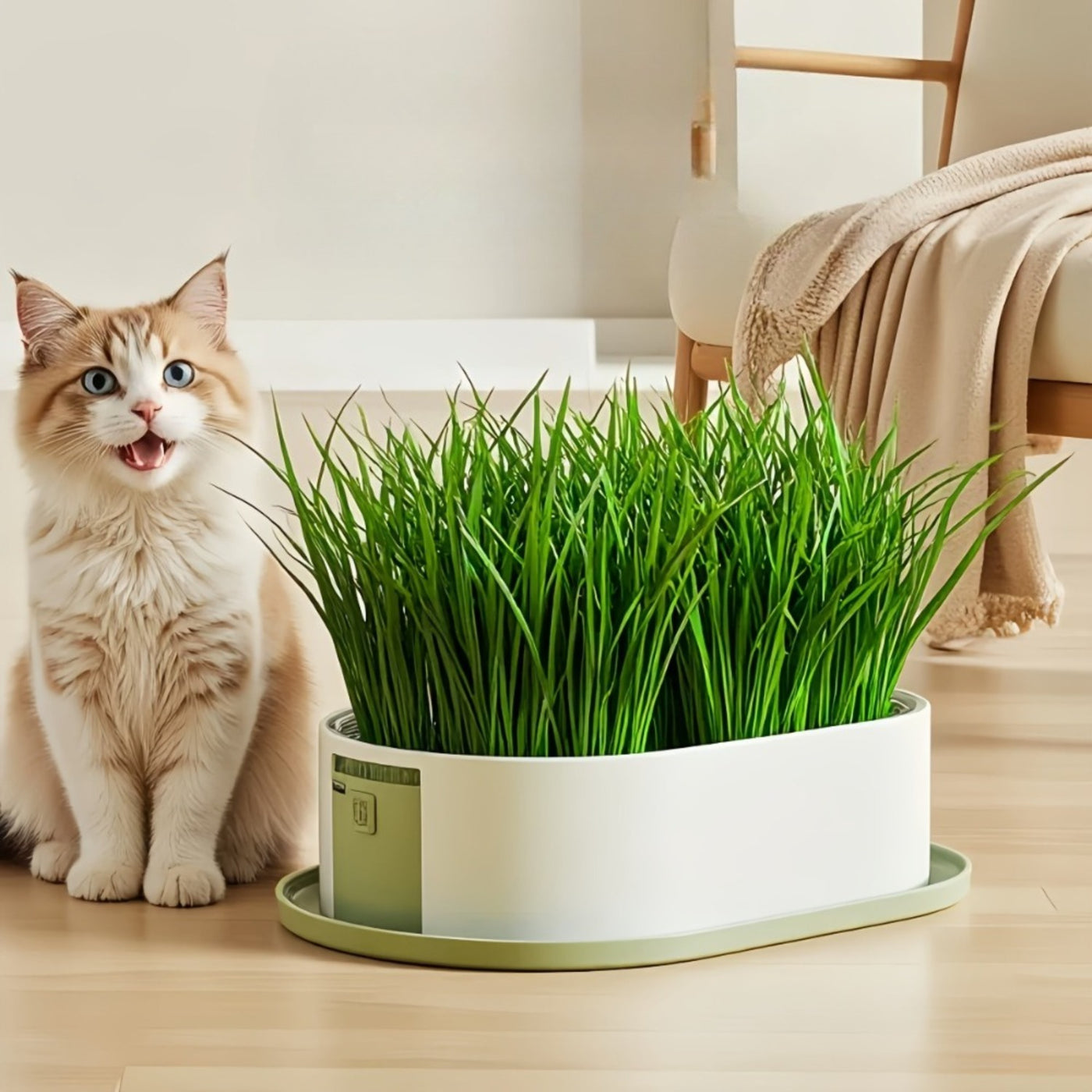 Cat Grass Growing Kit – Easy Sprouting System for Indoor Cats, Natural Cat Grass Toy & Digestive Aid, Wheatgrass Seed Planter for Cats, Healthy Pet Enrichment