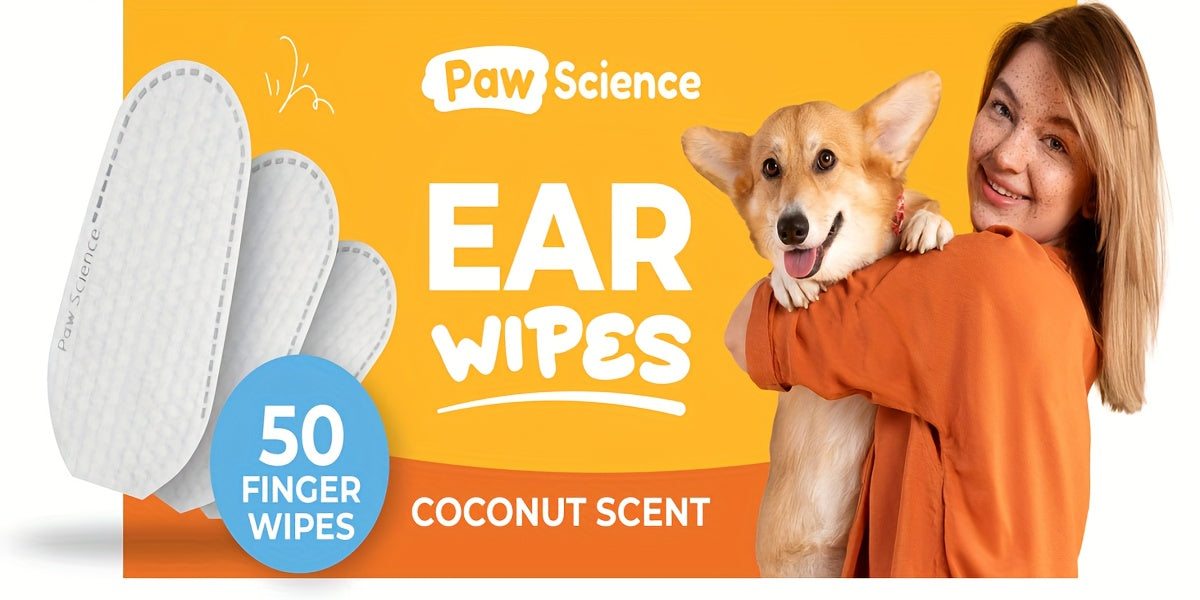 Pet Grooming Wipes for Dogs & Cats - Dental Wipes, Ear Wipes, Eye Wipes & Teeth Cleaning Kit, Coconut Scent, Soothing & Deodorizing for All Breed Sizes