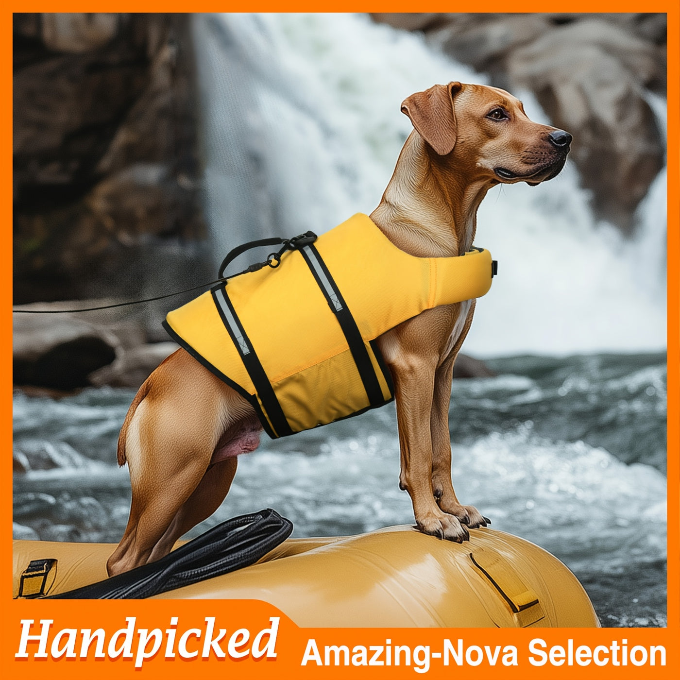 Dog Life Jacket for Swimming – Ripstop Buoyancy Vest with Handle, Hook & Loop Closure, Flotation Safety Coat for Small Medium Large Dogs, Pool Lake & Beach Use