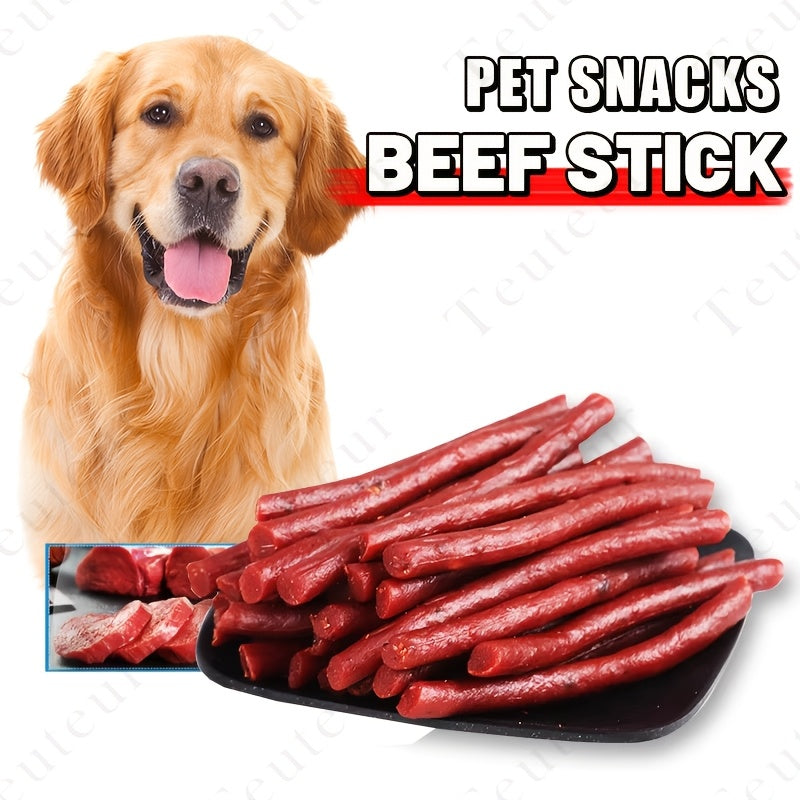 Beef Stick Dog Treats – Wind-Dried Beef, Beef Tendon Sticks & Beef Blocks, High Protein Grain-Free Long-Lasting Chews for Puppies & Adult Dogs, All Breeds, 5oz
