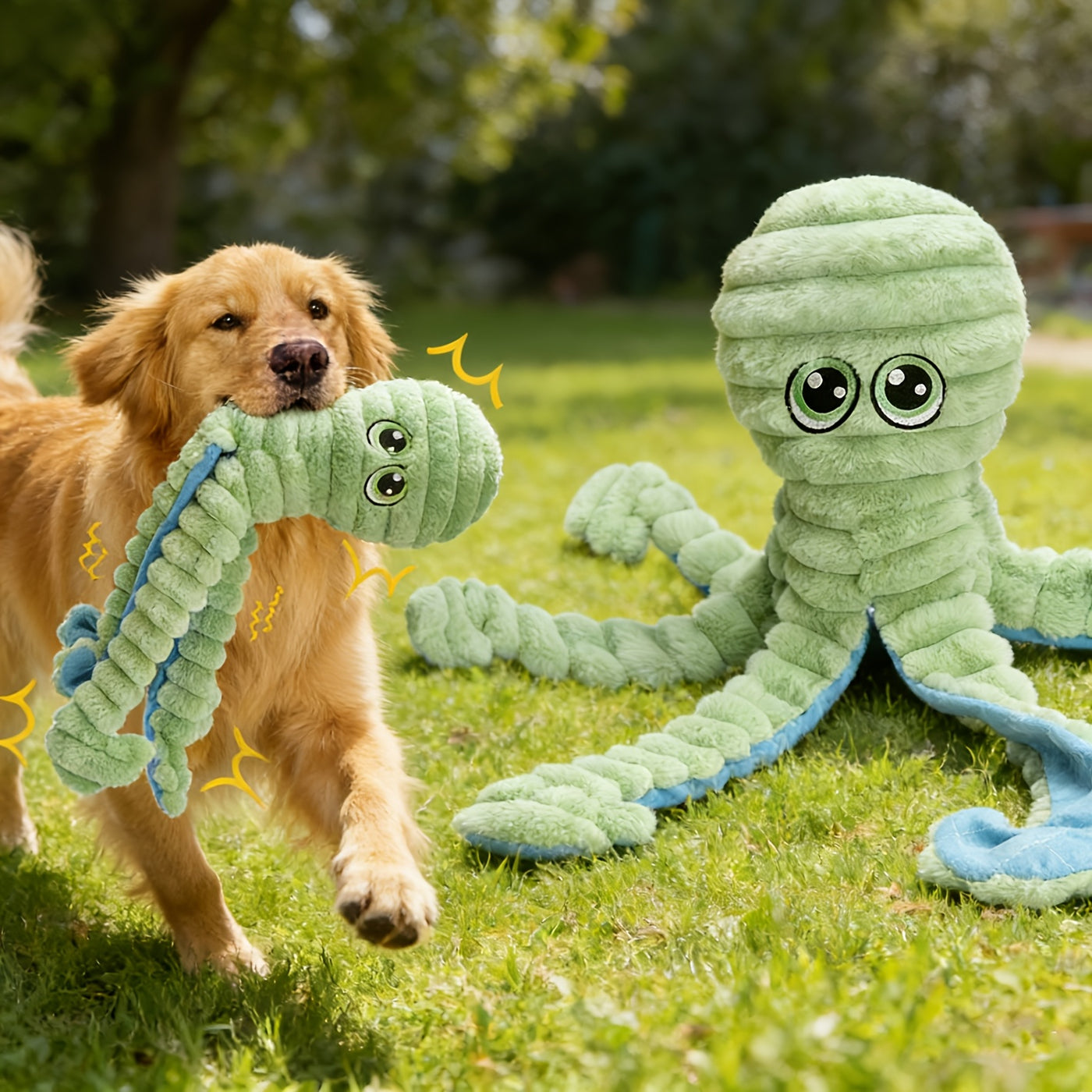 Squeaky Octopus Dog Toy – Soft Plush Stuffed Chew Toy with Squeaker for Small Medium Large Dogs, Teeth Cleaning, 6 Colors, Cute Puppy Gift