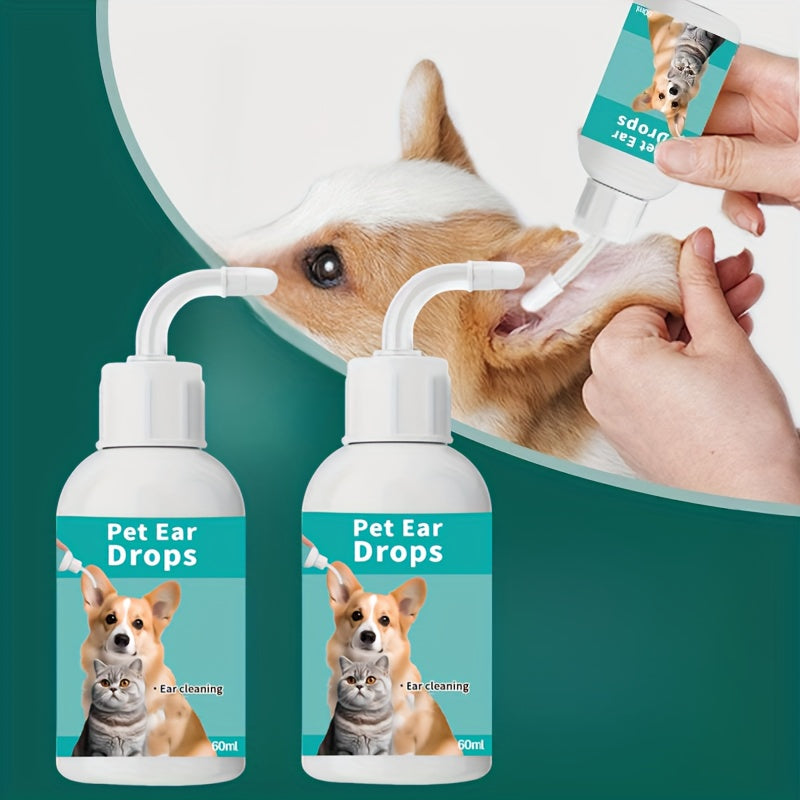 Dog & Cat Ear Cleansing Drops – Gentle Non-Irritating Formula for Ear Infections, Earwax Removal & Odor Control, 4oz Pet Ear Care Solution, 1/2/4 Pack