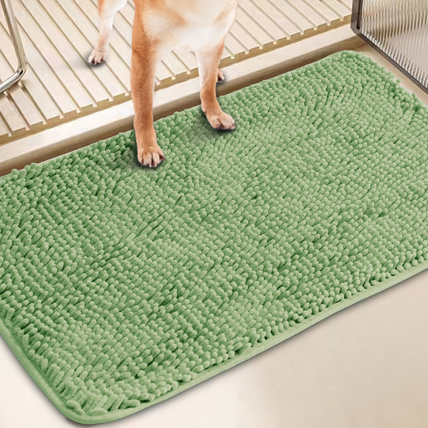 Dog Door Mat for Muddy Paws 2-Pack Absorbent Non-Slip Machine Washable Microfiber Mud Mat - Quick Dry Entry Rug for Dogs Indoor Floor 24x17 & 32x20 Inch