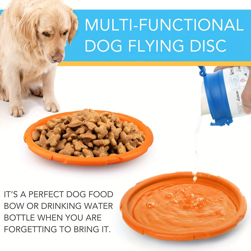 Natural Rubber Dog Flying Disc 2-Pack – 7" Durable Floating Frisbee for Fetch, Water Play & Beach – Doubles as Water Bowl, Safe for All Dogs
