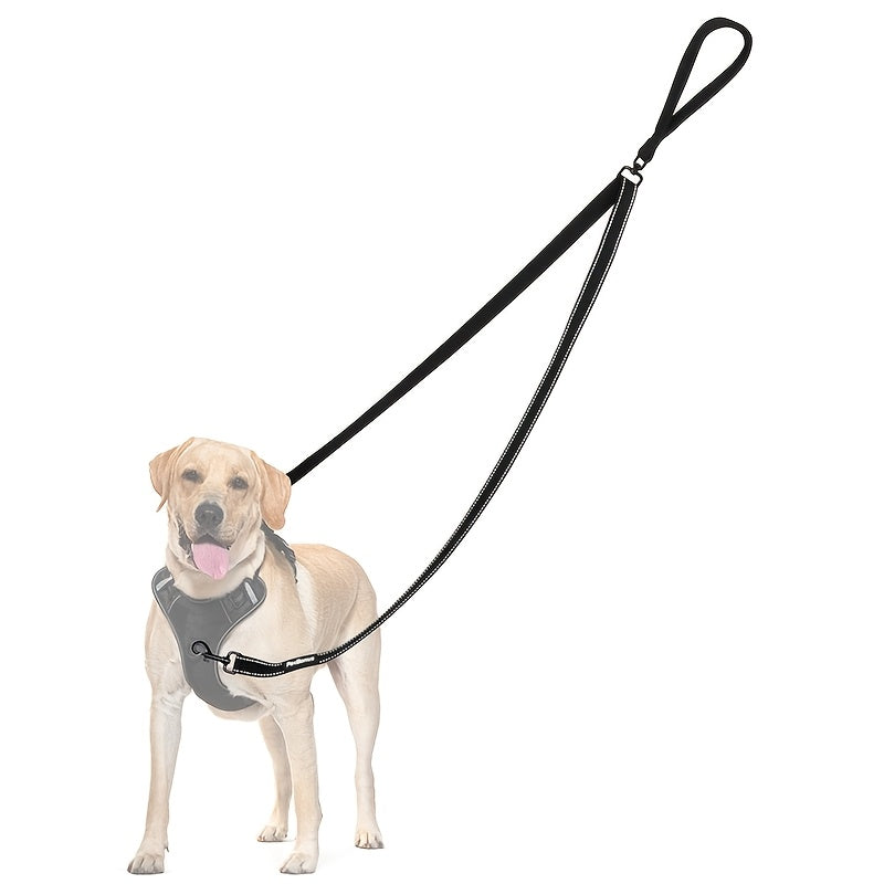 Reflective No Pull Dog Leash with Double Handle for Training Walking - Heavy Duty Leash for Large & Medium Dogs with Traffic Control Grip