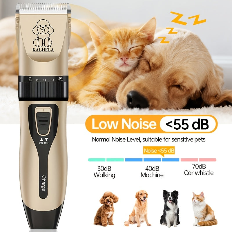 Professional Dog Grooming Kit – USB Rechargeable Electric Clippers with Ceramic Blades, Brush & Comb Set for Dogs & Cats, Multiple Colors & Beauty Sets