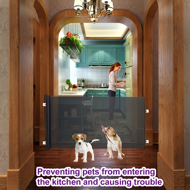 Scalable Mesh Pet Gate No Drill Required – Adjustable Safety Fence for Stairs, Doors & Rooms, Dog & Cat Baby Gate, Easy Install Pressure Mount Pet Barrier
