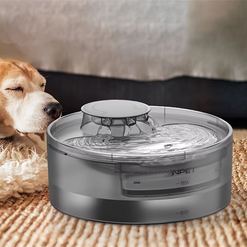 Automatic Pet Water Fountain 1.3-2 Gallon USB Low Voltage with Splatter Guard & Cleaning Kit - Dog Cat Multi-Pet Drinking Dispenser