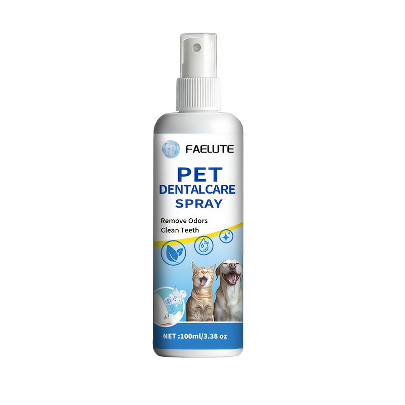 Pet Oral Spray for Cats and Dogs – Plant-Based Breath Freshener and Teeth Cleaner Plaque Reducer Dual-Purpose