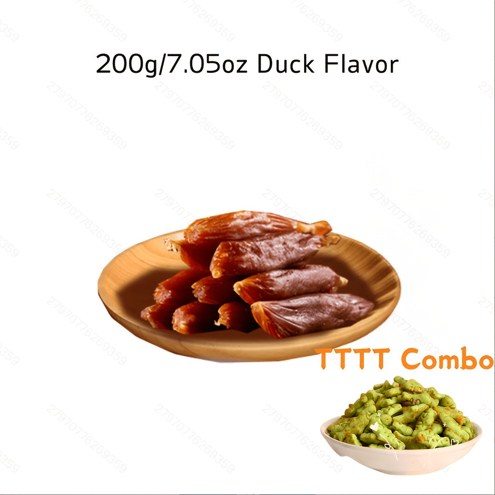 Duck Sausage Dog Treats High-Protein Low-Fat Long Lasting Easily Digestible Natural Dog Chews Training Reward for Small Medium Large Dogs 200g 600g