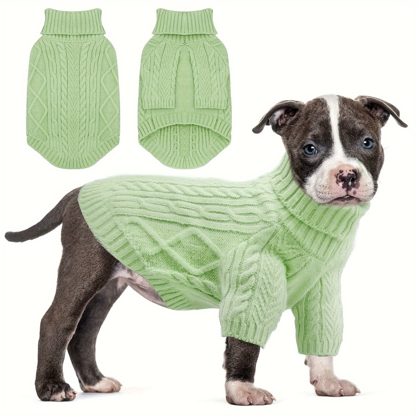 Turtleneck Dog Sweater – Warm Knit Pullover with Soft Long Sleeves for Small to Medium Dogs, All-Season Winter Fall Spring Pet Clothes for Chihuahua Bulldog Dachshund, Machine Washable