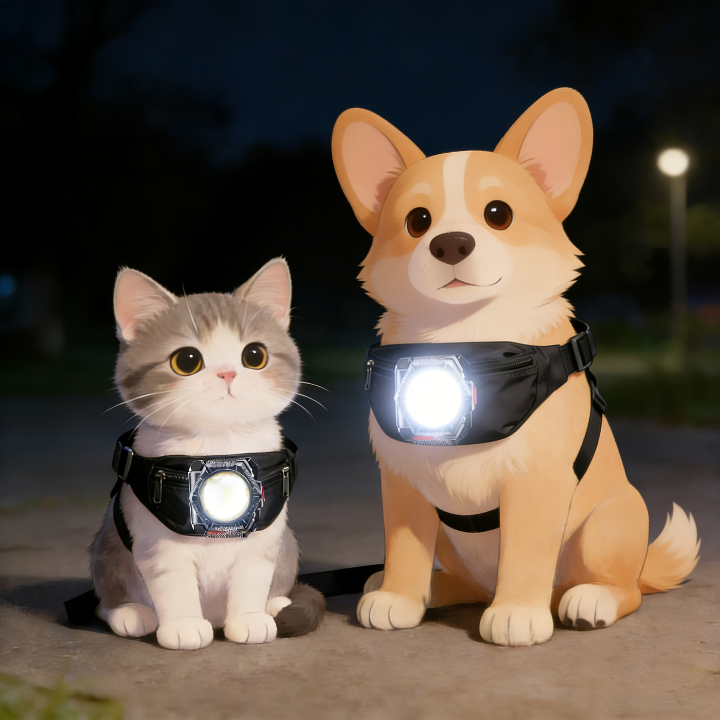 LED Glow Dog & Cat Collar USB Rechargeable Night Safety Light Adjustable Glowing Neck Cuff for Small Medium Dogs & Cats - Nighttime Walking Visibility & Anti-Lost Pet Accessory
