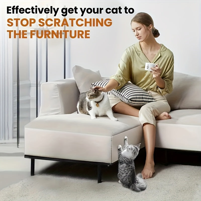 Cat Scratch Deterrent Tape 10 Pack – Clear Double-Sided Sticky Paws Furniture Protector, Stop Cats from Scratching Couch, Sofa, Door & Carpet, Anti-Scratch Training Tape