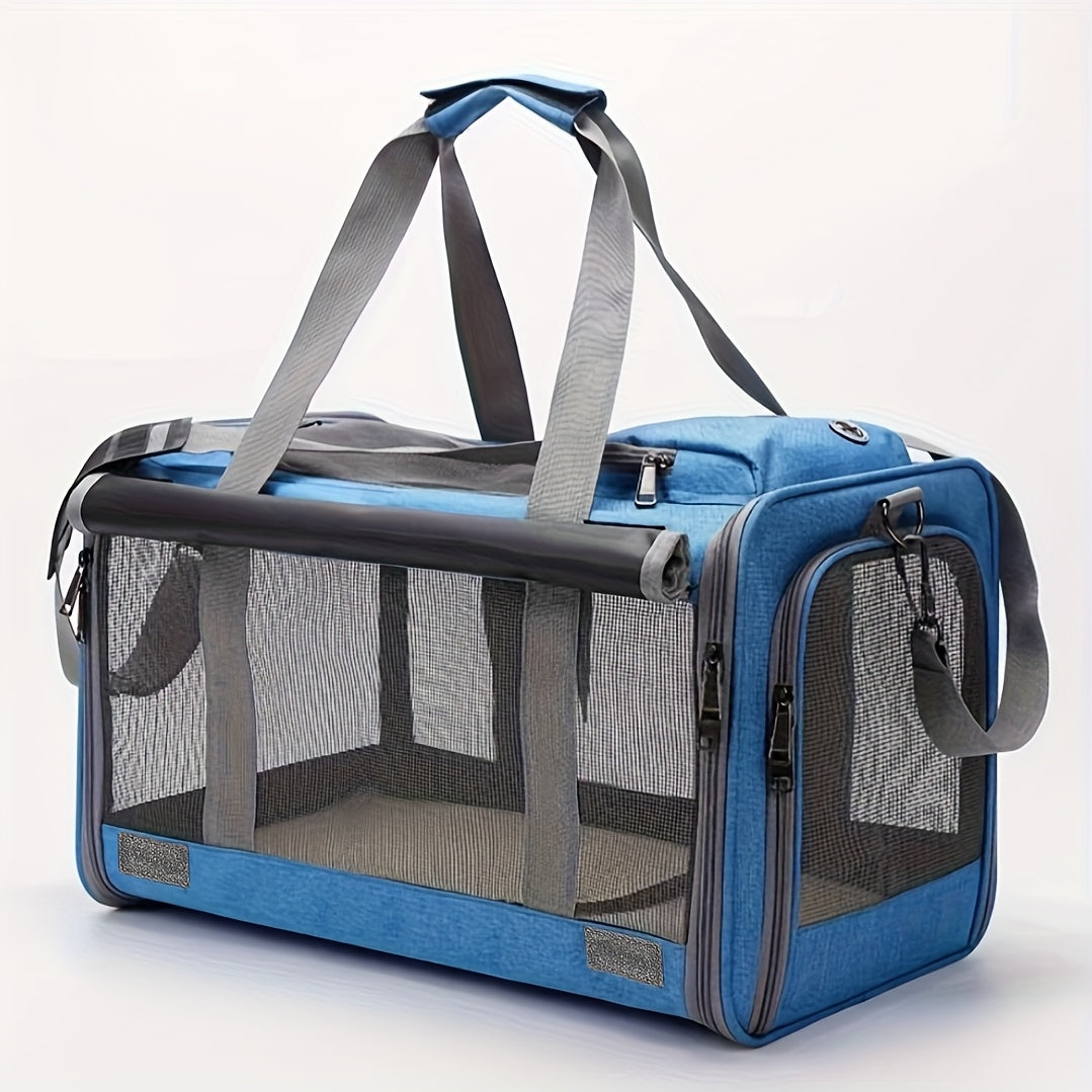 Airline Approved Soft-Sided Pet Carrier for Large Medium Cats & Small Dogs – Breathable Collapsible Travel Bag, Multiple Colors, Optional Combo with Bowls & Pet Glove