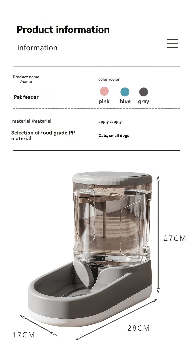 Gravity Dog Food Feeder and Water Dispenser Set 8-Pound Large Capacity Automatic Pet Feeding Station for Big Medium Small Dogs & Cats - 2-Piece Plastic BPA-Free Set