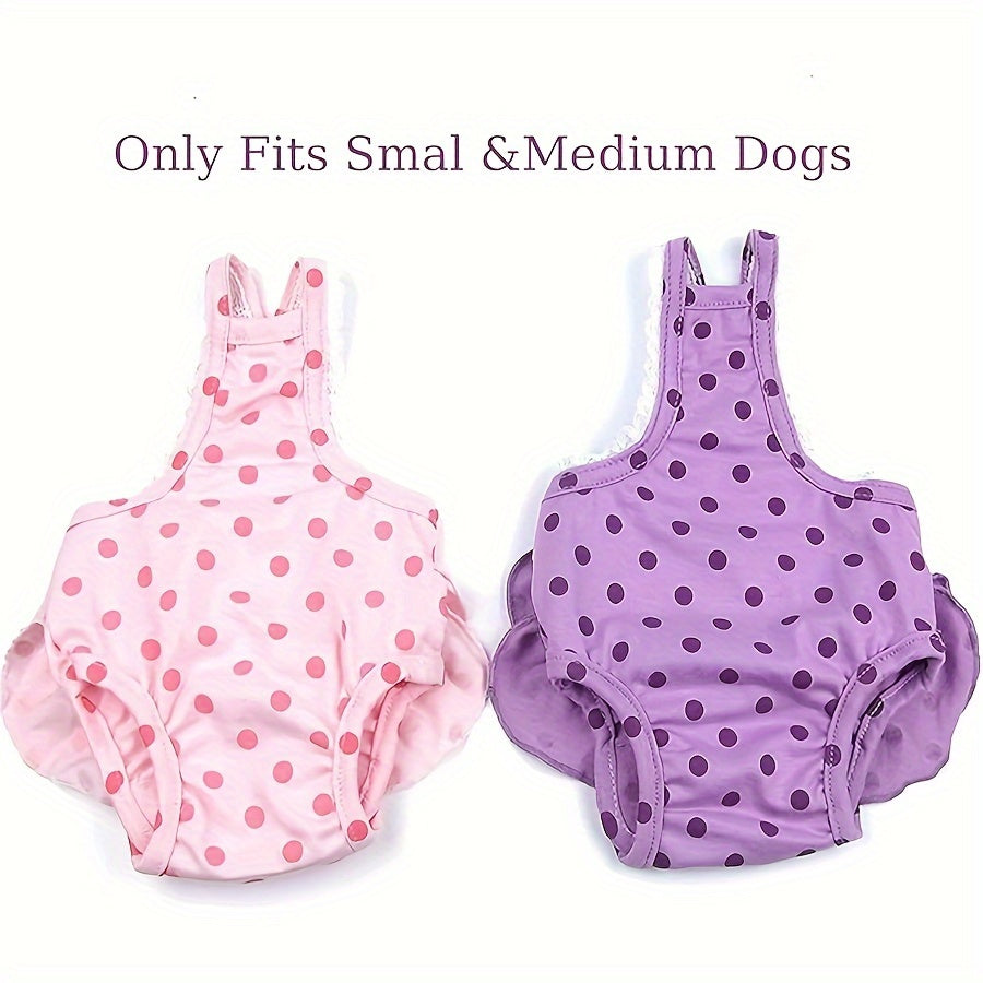 Female Dog Diapers 2-Pack Washable Reusable with Suspender Sanitary Panties for Girl Dogs in Heat Period