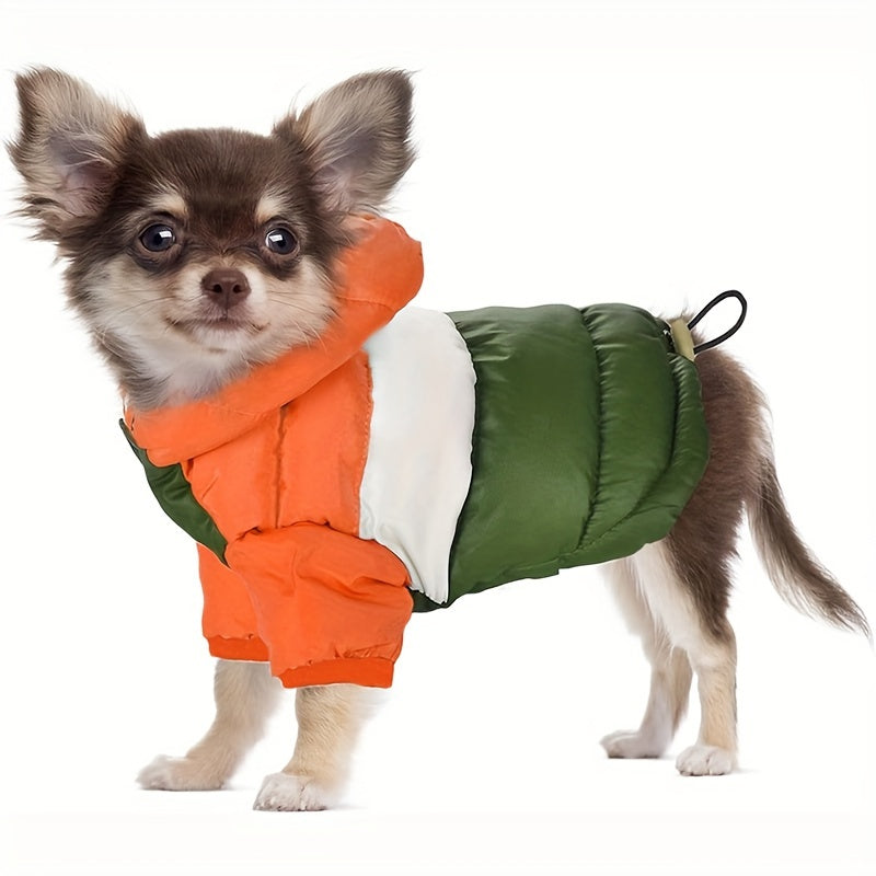 Dog Winter Coat Puppy Puffer Jacket – Windproof Warm Padded Hoodie Vest for Small Dogs, Lightweight Snow Coat for Chihuahua, Poodle & Yorkshire, Cute Outdoor Dog Apparel