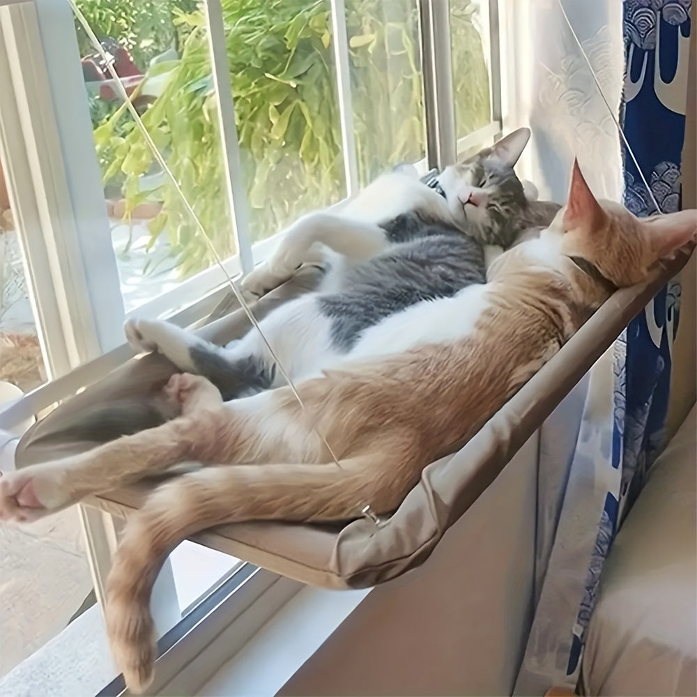 Cat Window Hammock Bed – Ultra-Soft Cloud Perch, Suction Cup Mounted, Space-Saving Window Seat for Indoor Cats, Cozy Naptime Bed with Outdoor View