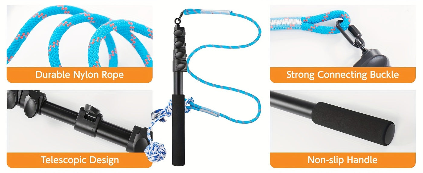 Dog Flirt Pole Telescopic Training Stick with Detachable Lure - Interactive Exercise Toy for Small Medium Large Dogs Agility Training