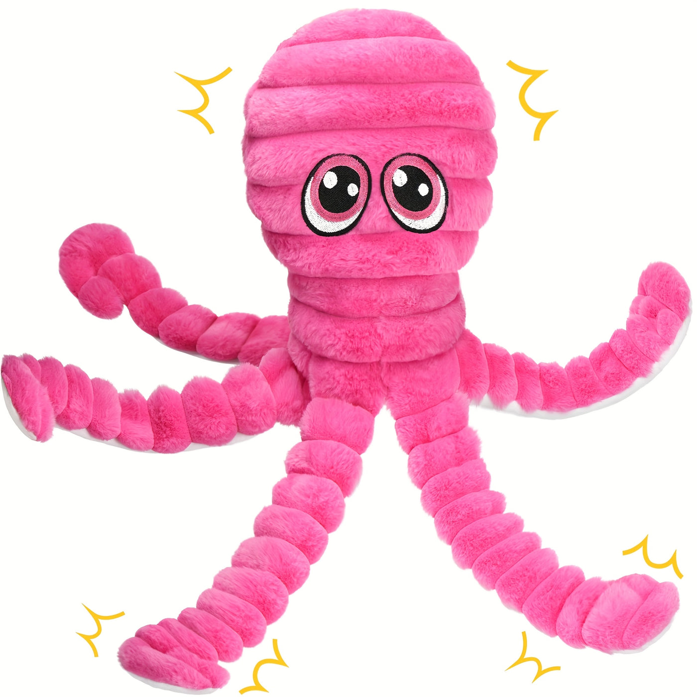 Squeaky Octopus Dog Toy – Soft Plush Stuffed Chew Toy with Squeaker for Small Medium Large Dogs, Teeth Cleaning, 6 Colors, Cute Puppy Gift