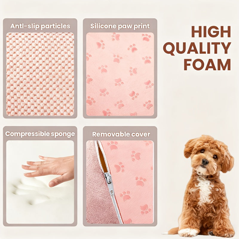 Dog Stairs for Small Dogs - Extra Wide High Density Foam Pet Steps with Non-Slip Bottom, Soft Cushioned Ramp for High Beds Couch Sofa, 2/3/4 Steps for Elderly & Injured Dogs